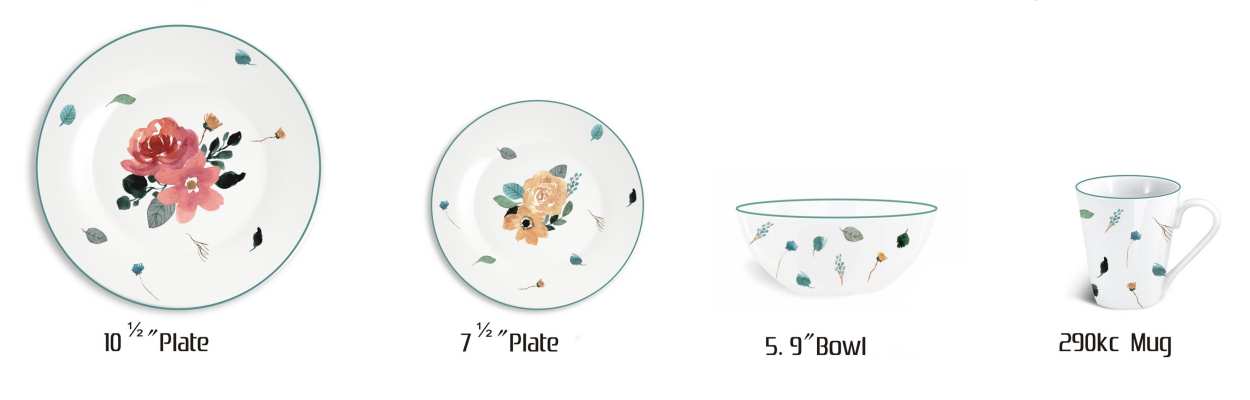 White-Ceramic-Porcelain-Dinnerware-Set-with-Pink-Floral-Pattern White-Ceramic-Porcelain-Dinnerware-Set-with-Pink-Floral-Pattern