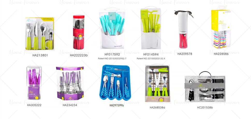 Pink-Candy-Color-Plastic-Handle-Silver-Flatware-Set-packing Pink-Candy-Color-Plastic-Handle-Silver-Flatware-Set-packing