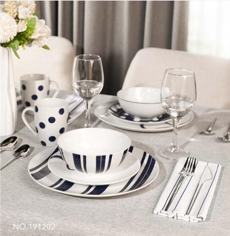 blue porcelain dinner set