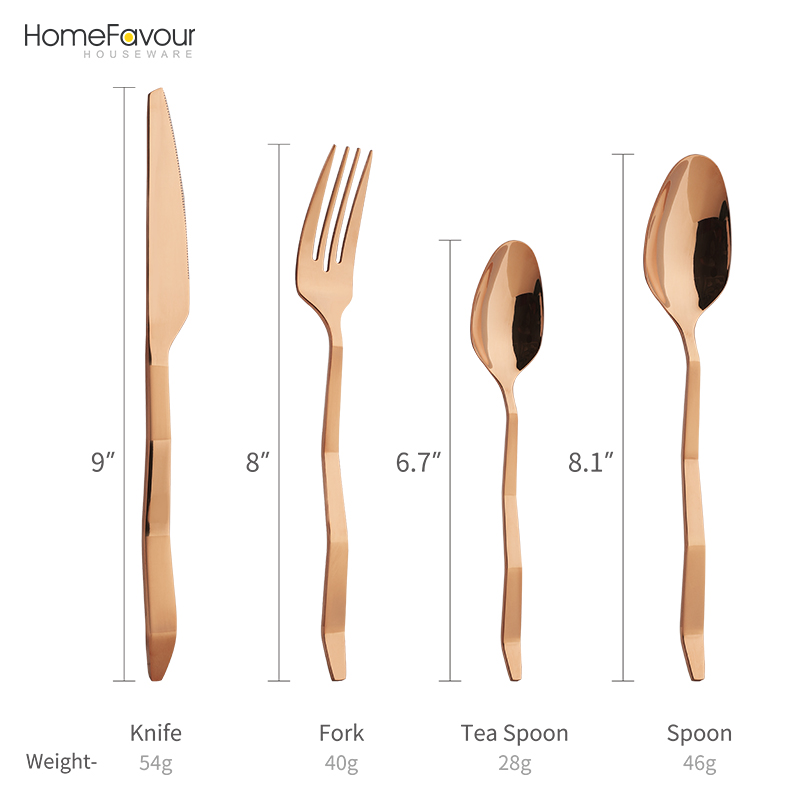 Copper flatware set Homefavour