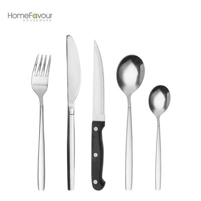 Classic Silver Stainless Steel Cutlery with Steak Knife