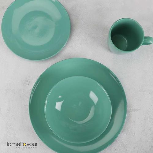 Amazon Color Green Glazed Stoneware dinner set