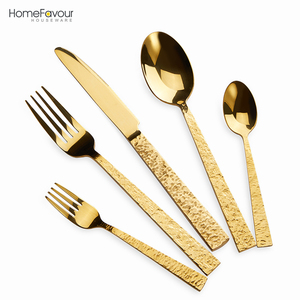 hammer 5 piece gold stainless steel cutlery set