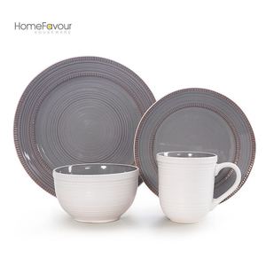 Color glaze dinnerware set 16pcs stoneware plate bowl mug set