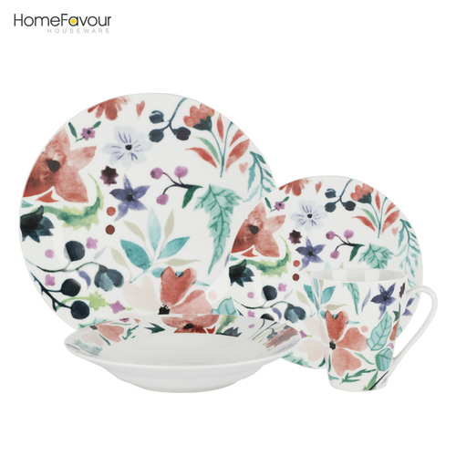 191105 Flower plant porcelain dinner set