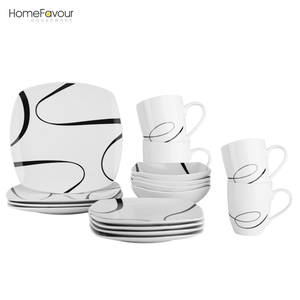 171017 16piece Square simple  porcelain dinner set