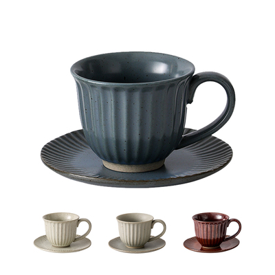 HY Japanese Stripe Coffee Cup & Saucer
