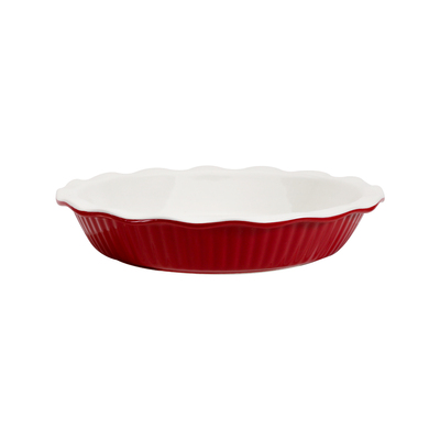 HZPP08-10 10 Inch Striped Pie Pan, Red