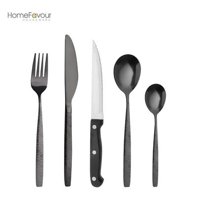 30 piece ieces Black Silverware Set, Black Flatware Set, Food-Grade Stainless Steel Cutlery Set
