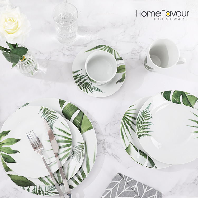 California-Palm-Plates-and-Bowls-Porcelain-Dinnerware-Set