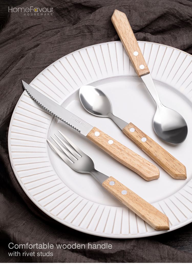 Silverware-Set-With-Brown-Handle-Kitchen-Utensil-Sets-for-4-Knife-Spoons-And-Forks-Set