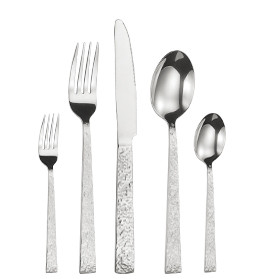 Silver-hammer-cutlery-set-hammered