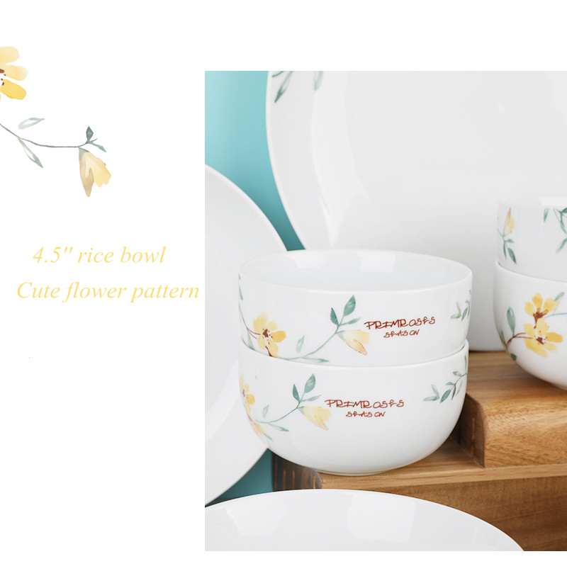 Vintage-Yellow-Flower-Ceramic-Tableware-Set