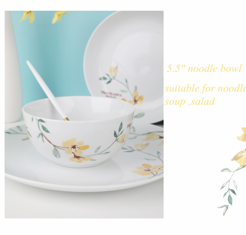 Vintage-Yellow-Flower-Ceramic-Tableware-Set