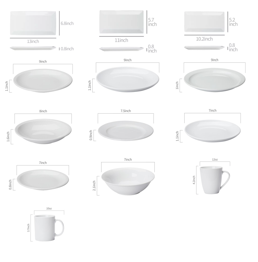 White-ceramic-dinner-plates-in-different-sizes-for-hotels-restaurants-etc