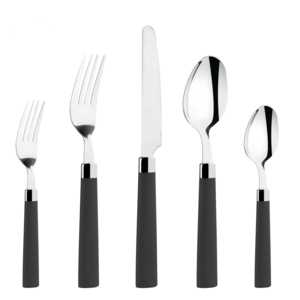 HA212-BL Stainless Steel Cutlery Black Plastic Handle Cutlery Set