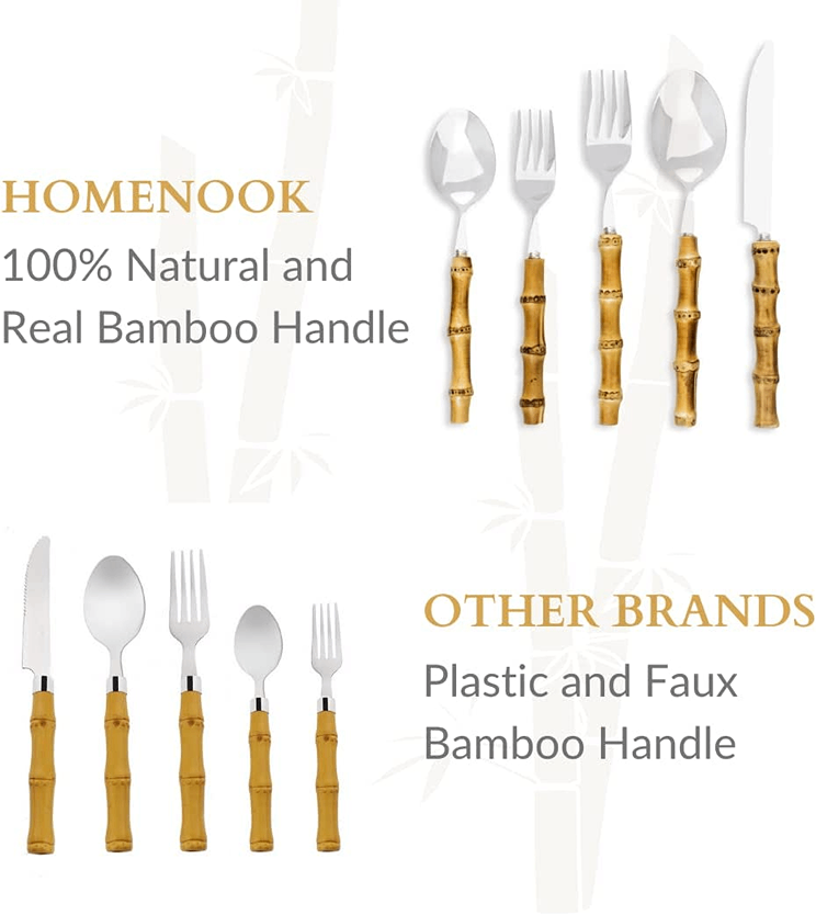 natural bamboo flatware set