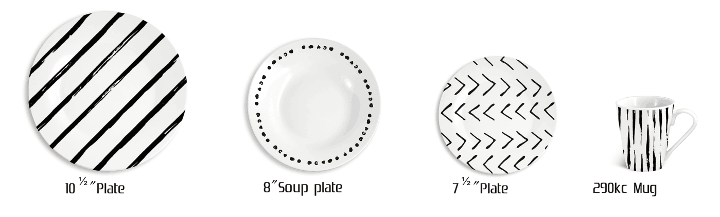 Simple Lines porcelain dinner set