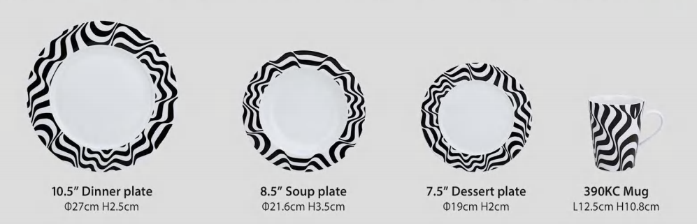 Yellow-lemon-on-a-black-striped-circular-ceramic-plate-black-flatware